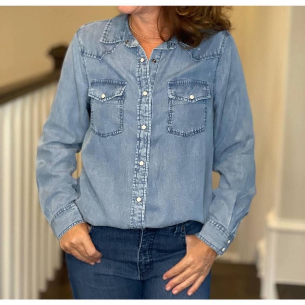 Velvet Heart 4/$20 Dark Blue Tencel Shirt